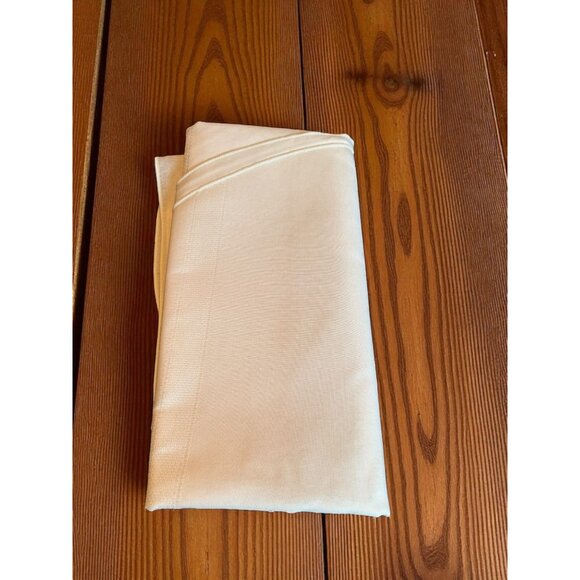 Vintage White Fabric Stripe Tablecloth 60x86 oval NWOP - Picture 4 of 6